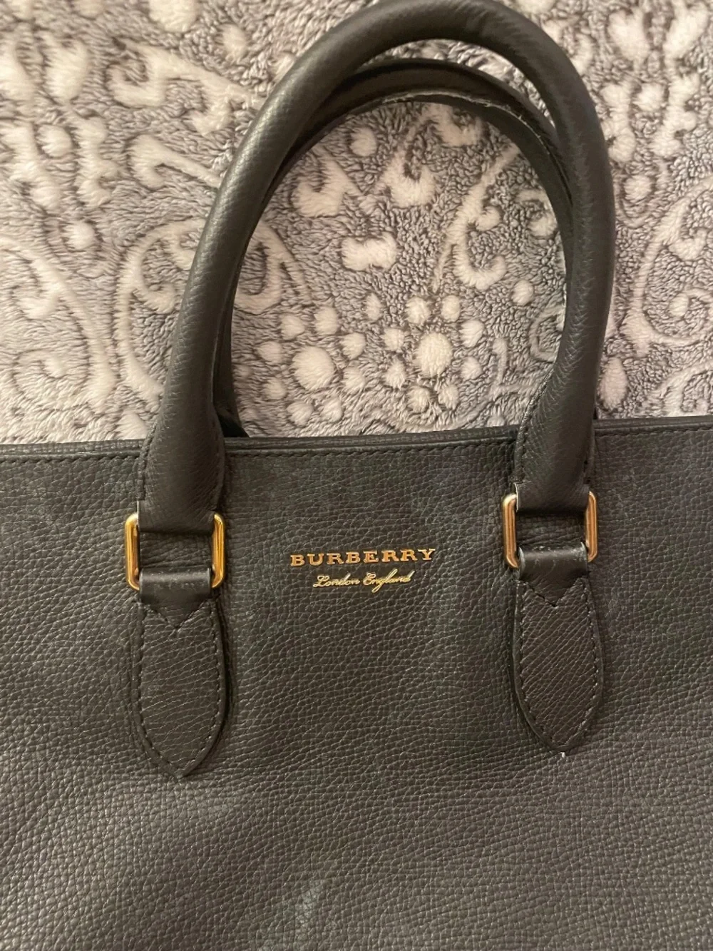Authentic Burberry Lambskin Leather Briefcase Laptop Black w/ Tan Check